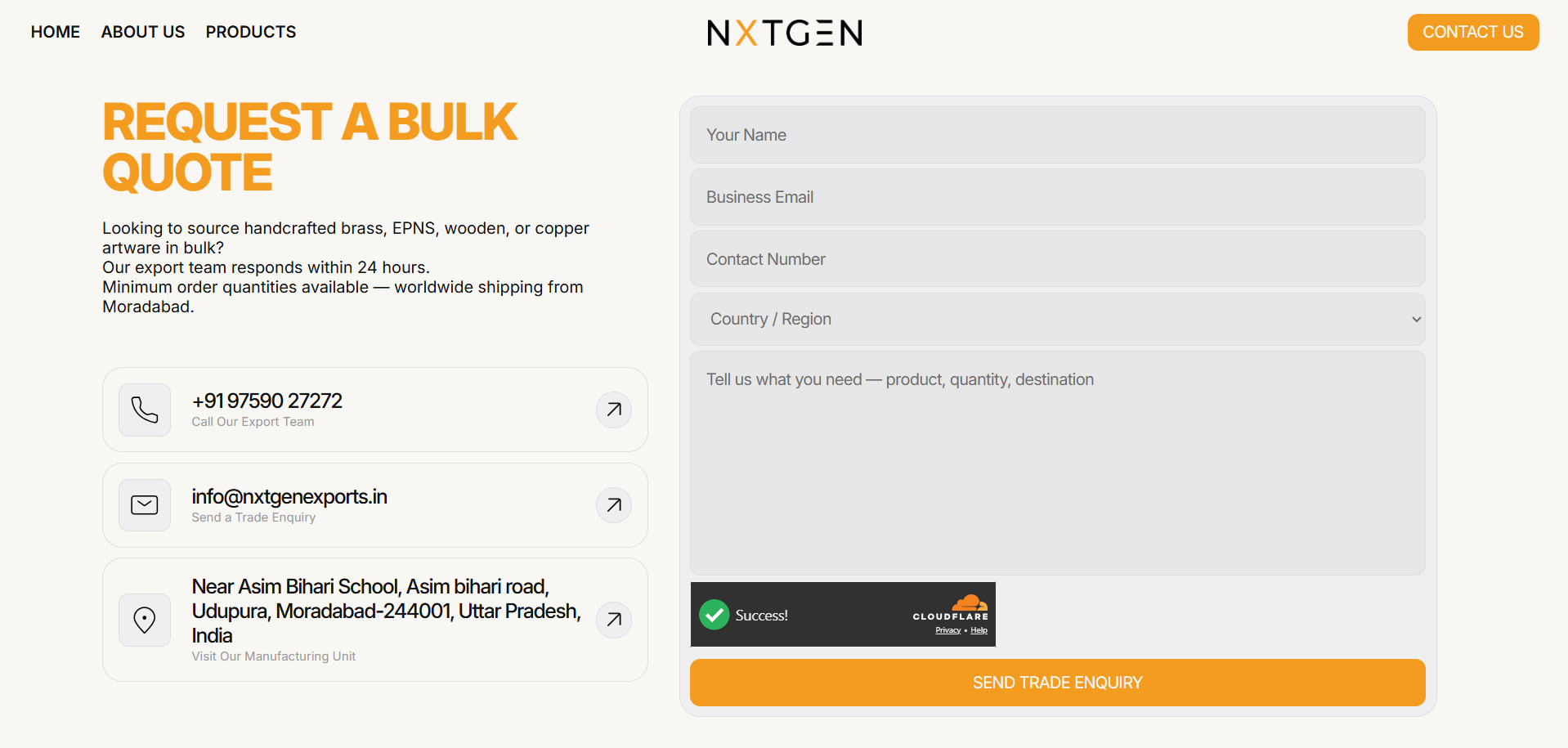 NxtGen Exports materials section